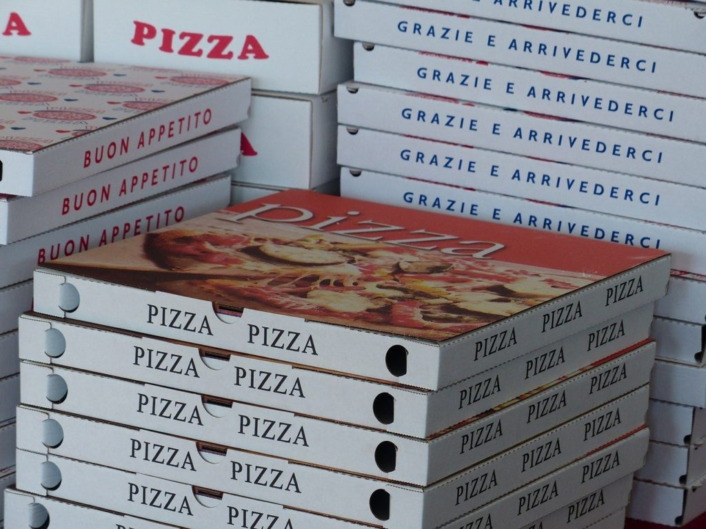 pizza boxes, boxes, pizza service